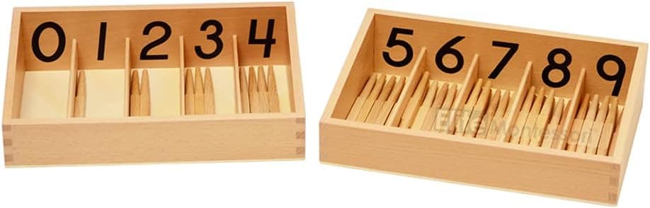 Elite Montessori Numbered Spindle Box with 45 Spindles