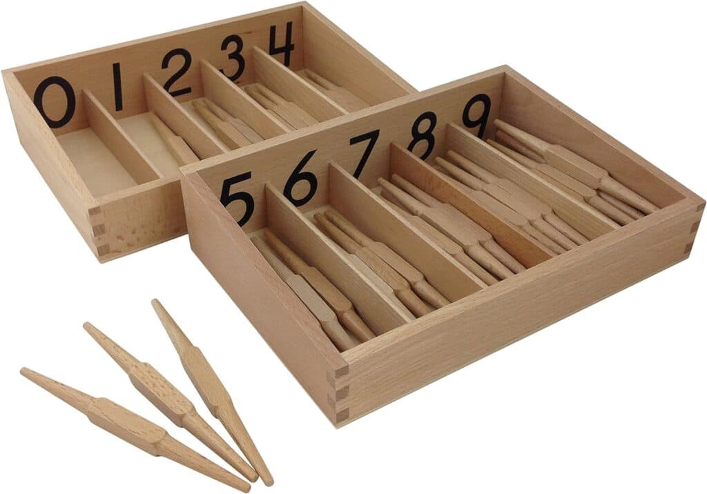 Montessori Spindle Box with 45 Spindles