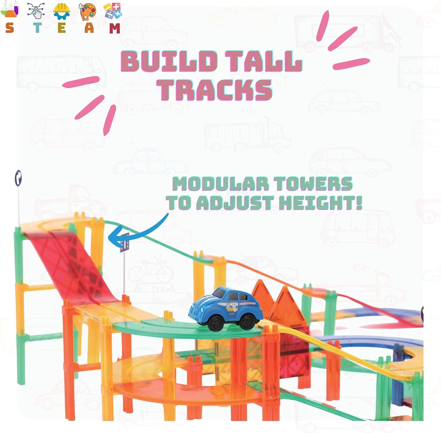 Polar Toys Car Race Track Magnetic Tiles Review - Cognitive Development article