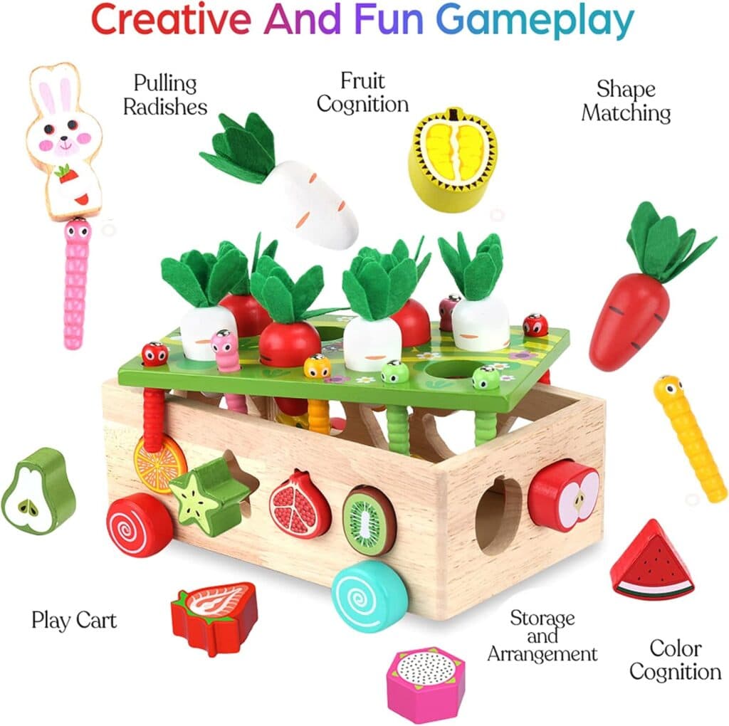 Toddlers Montessori Wooden Educational Toys for Baby Boys Girls Age 1 2 3 Year Old, Shape Sorting Toys Gifts for Kids 1-3, Wood Preschool Learning Fine Motor Skills Game