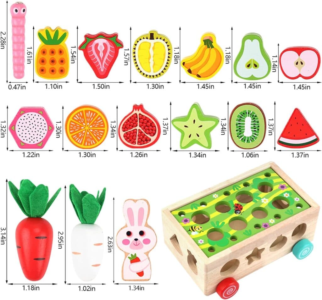 Toddlers Montessori Wooden Educational Toys for Baby Boys Girls Age 1 2 3 Year Old, Shape Sorting Toys Gifts for Kids 1-3, Wood Preschool Learning Fine Motor Skills Game