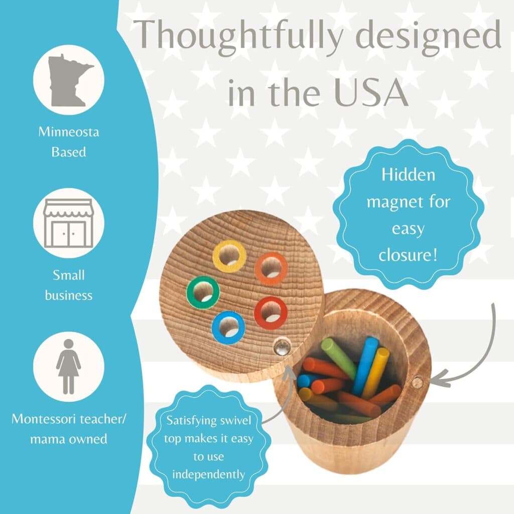 Sticks for Kids Travel Size, Montessori Toddler Toys, Toys for 1-3 Year Old, 1 Year Old Gift, Wooden Toddler Toys, Toddlers Stay Busy, Sensory Toys, Learning Toys for Toddlers, Educational Games