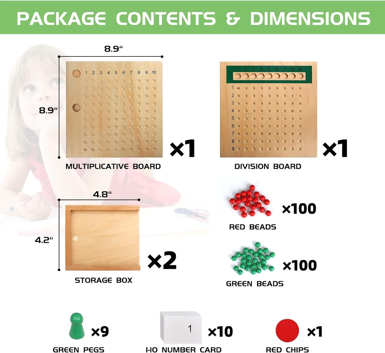 YHZAN Montessori Math Material Multiplication and Division Board Game Bead Boxed Arithmatics Wooden Math Manipulatives Review - Mathematics article