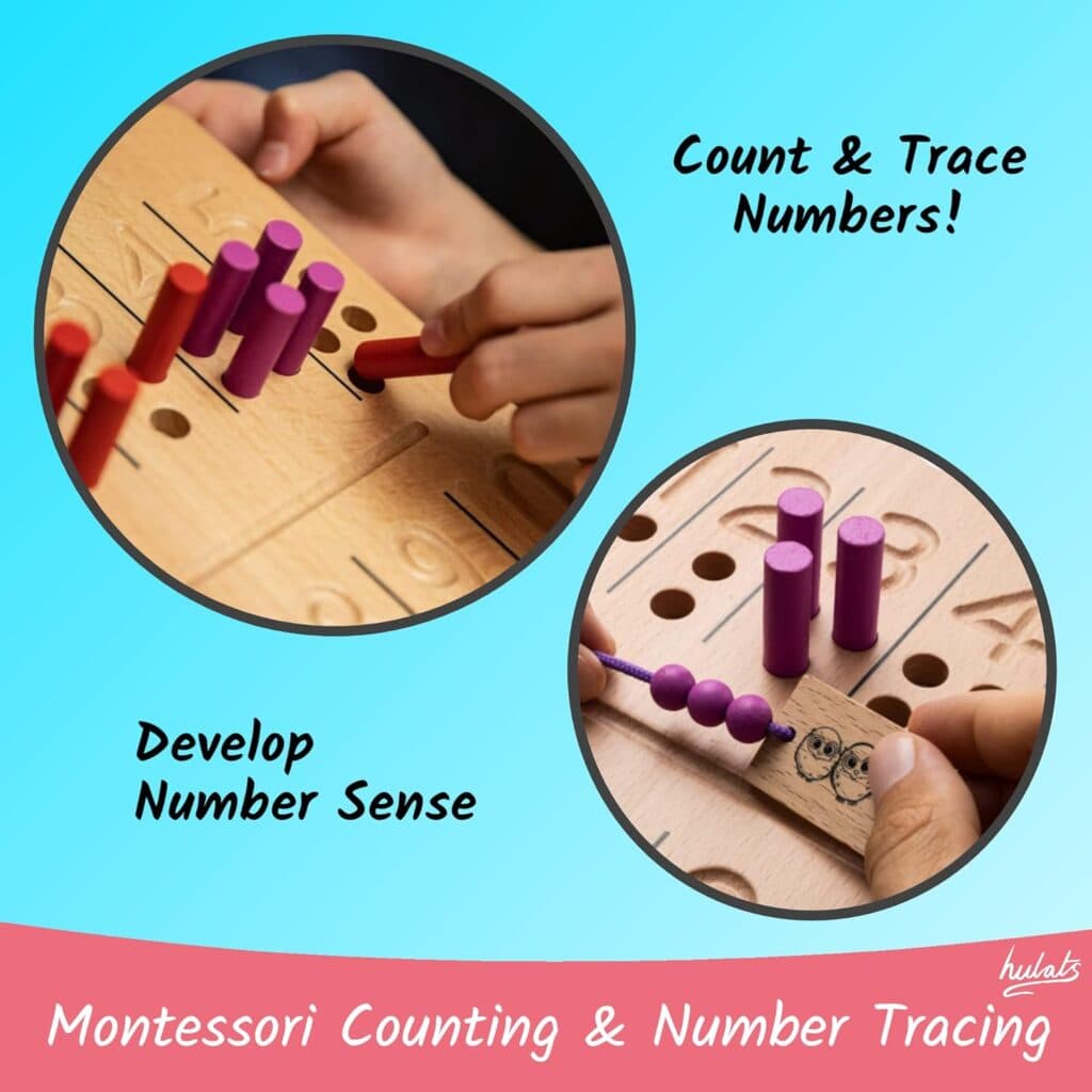 Hulats Learn to Write - Portable Wooden Alphabet Tracing Board - Tracing Letters for Kids Ages 3-5 - Montessori Toys for 3+ Year Old - Letter tracing fine Motor Skills Toys for 5 Year Old