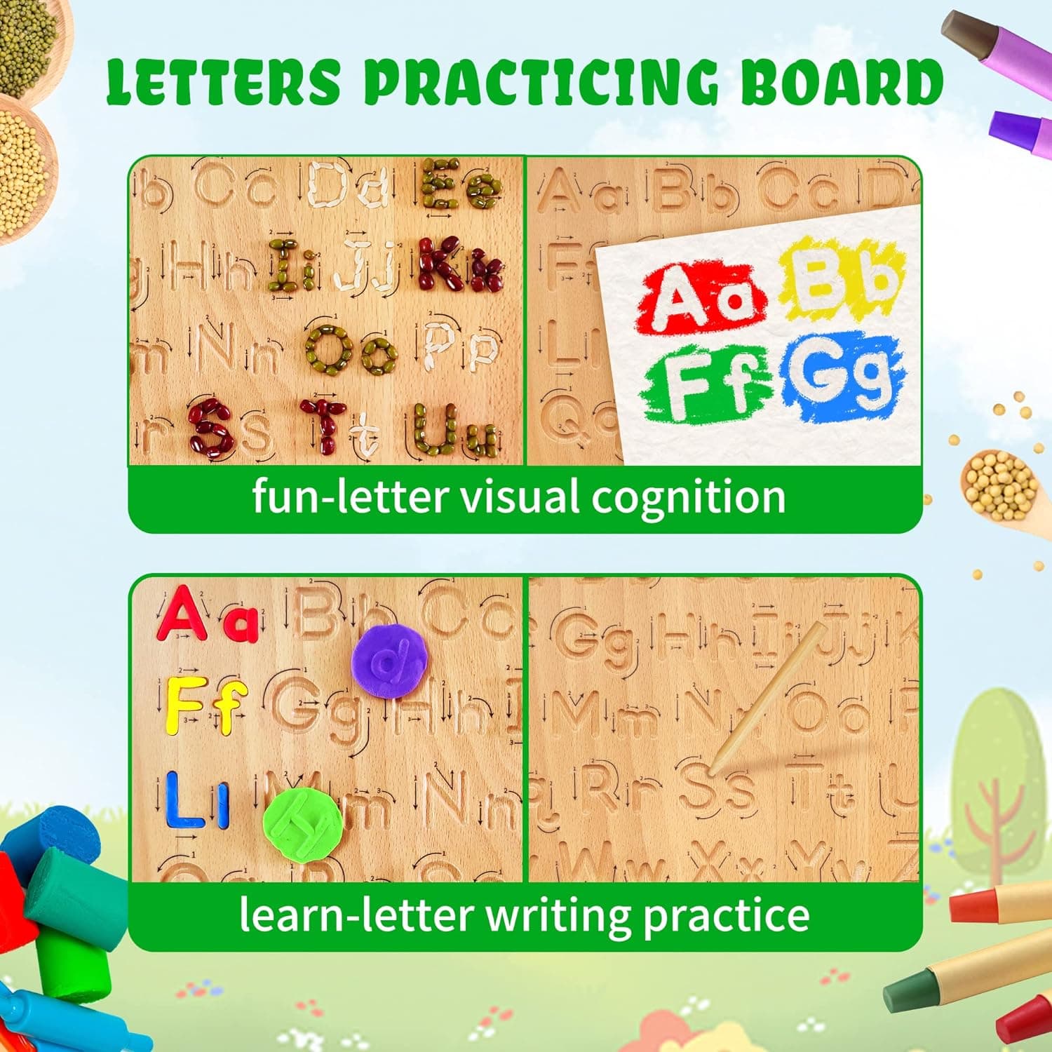 LearnToy Montessori Wooden Alphabet Tracing Board Review - Board tagged article