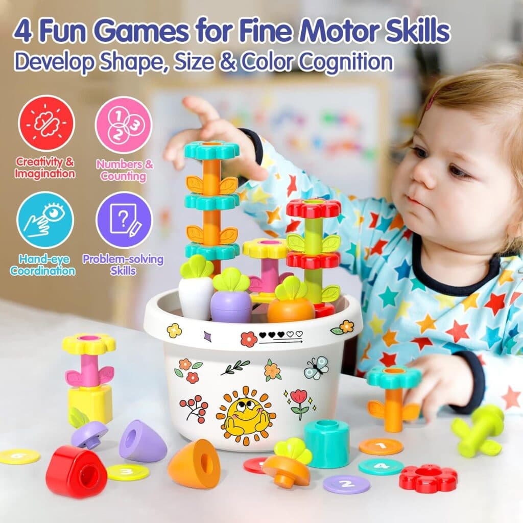 Montessori Toys for 1 Year Old Girl Birthday Gift - 7 in 1 Montessori Toys for 1+ Year Old Girl Learning Montessori Toys for 2 Year Old Boy, Baby Toys 12-18 Months, Toddler Toys Age 1-2
