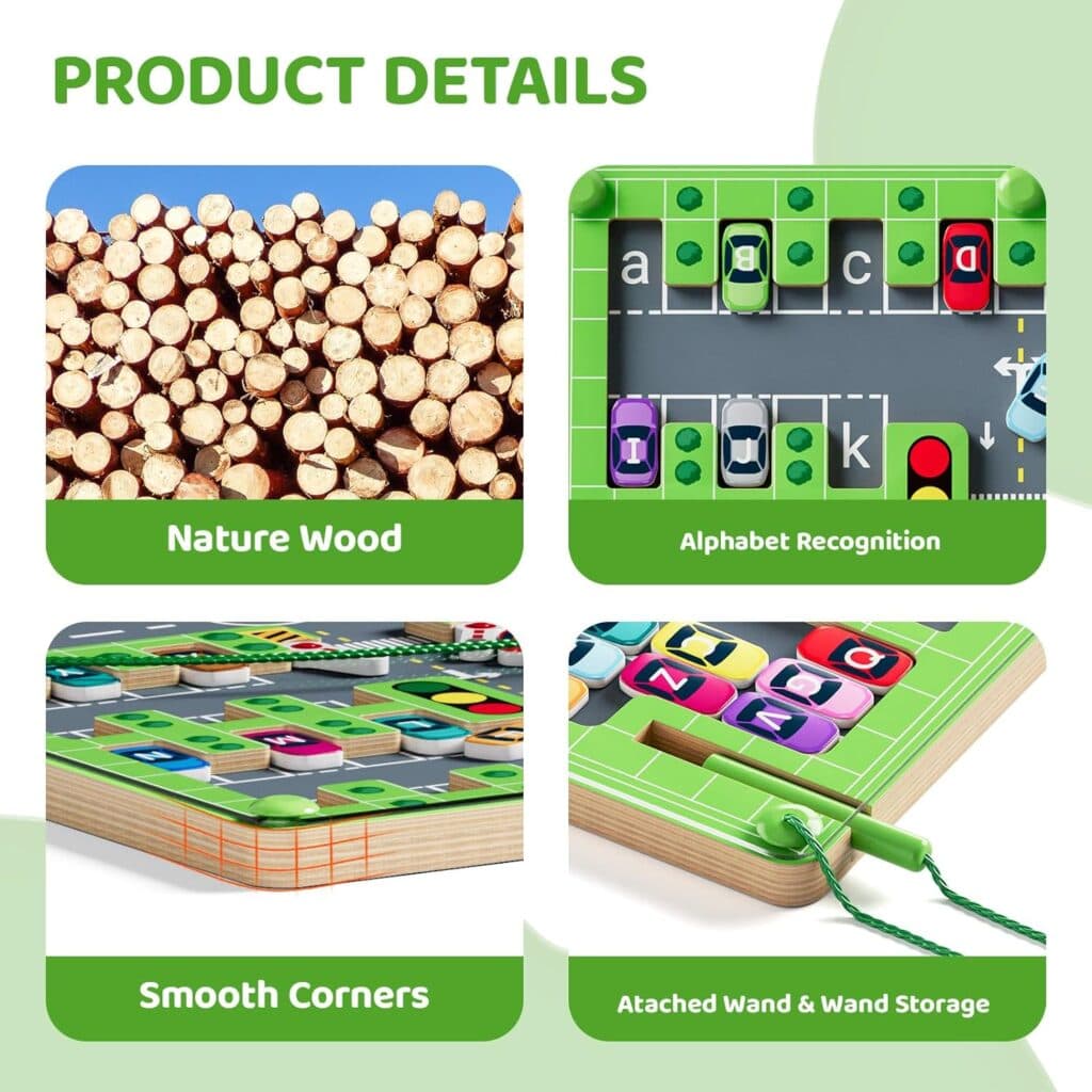 zhiwuzhu Magnetic Alphabet Maze Letter Puzzle,Montessori Fine Motor Skills Toys for Girls Boys,Education Toys for Preschool Learning Activities,Travel Toys Gifts for Toddler