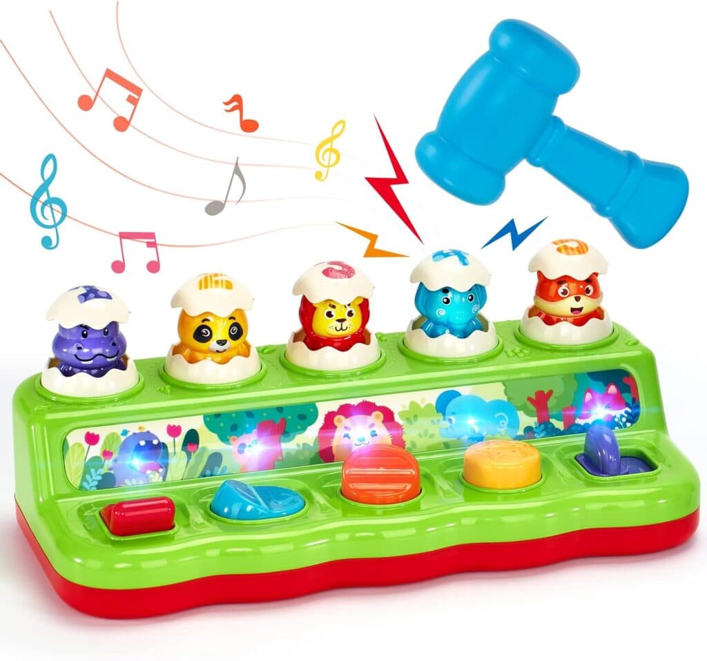 Baby Toys 12-18 Months - Baby Toddler Toys for Boy Gifts Pop up Toy with Music and Light for Toddlers 1-3 Early Developmental Montessori Cause and Effect Toys Stocking Stuffers for Toddlers 1-3 Gifts
