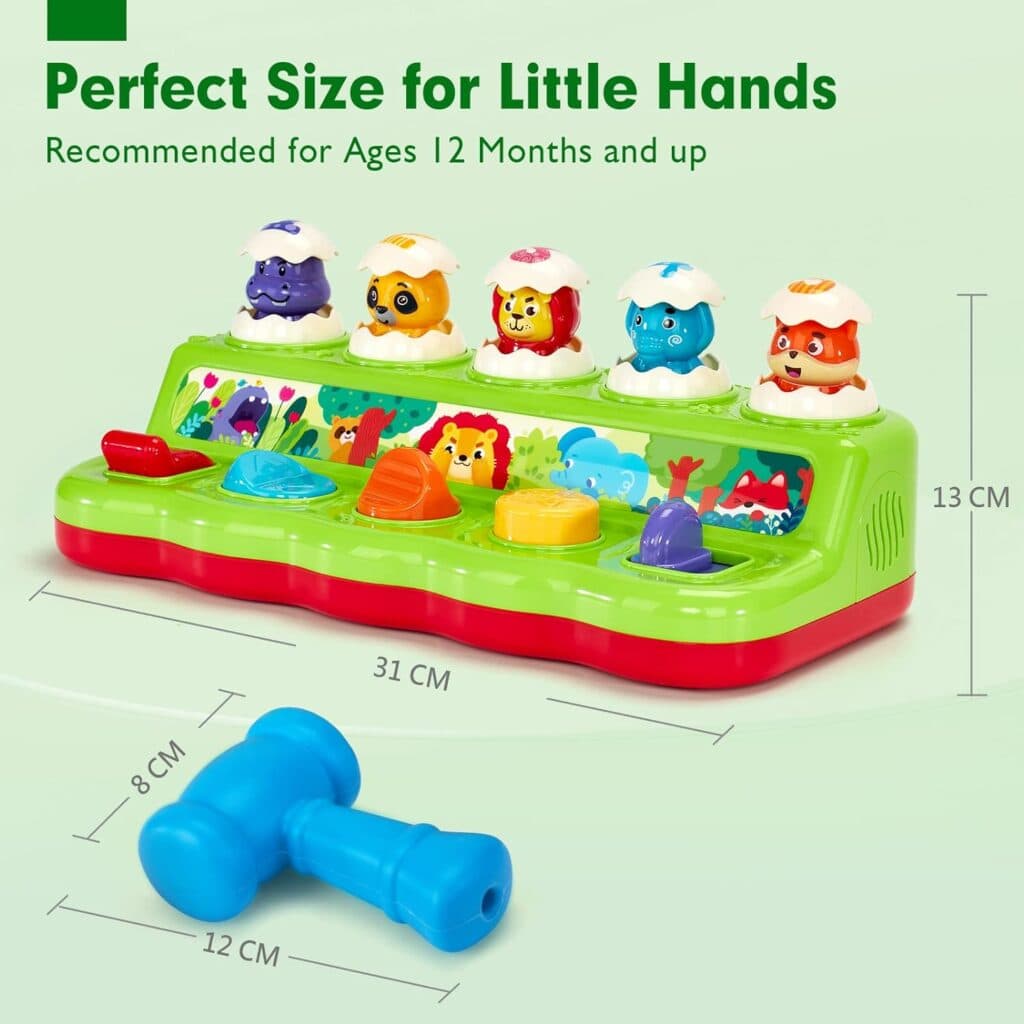 Baby Toys 12-18 Months - Baby Toddler Toys for Boy Gifts Pop up Toy with Music and Light for Toddlers 1-3 Early Developmental Montessori Cause and Effect Toys Stocking Stuffers for Toddlers 1-3 Gifts
