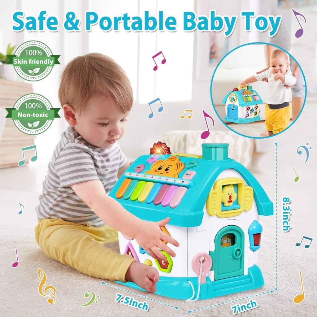 Baby Toys Montessori Birthday Gift: 6-in-1 Baby Musical Toys for 1+ Year Old - Educational Learning Activity Toys for Toddlers Age 1-3 First Birthday Gifts for Boys Girls 12 18 24 Months