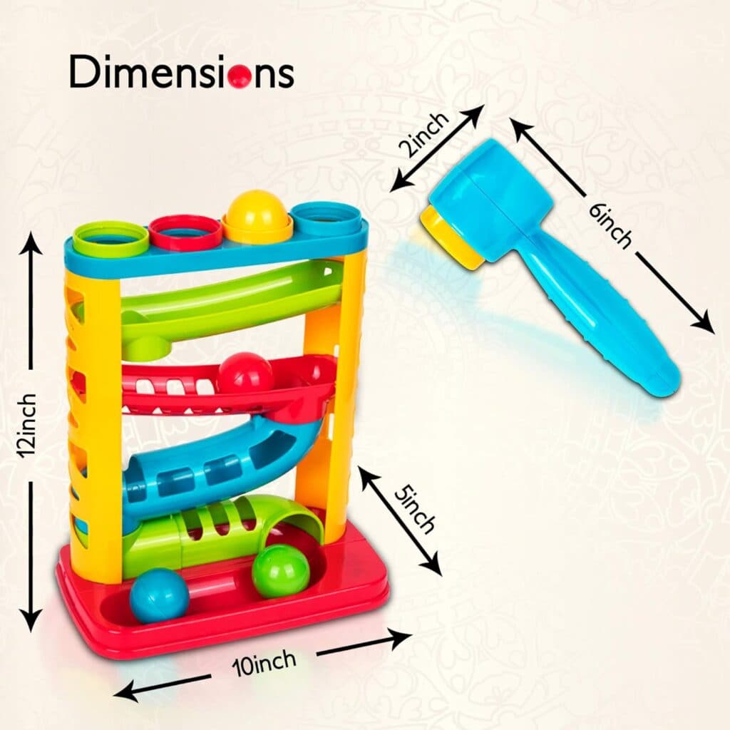 Durable Pound A Ball Toys for Toddler, Stacking, Learning, Active, Early Developmental Hammer Montessori Toys, Fun Gifts for Boy Girl - STEM Educational Toy - Great Birthday Gift Ages 1 2 3