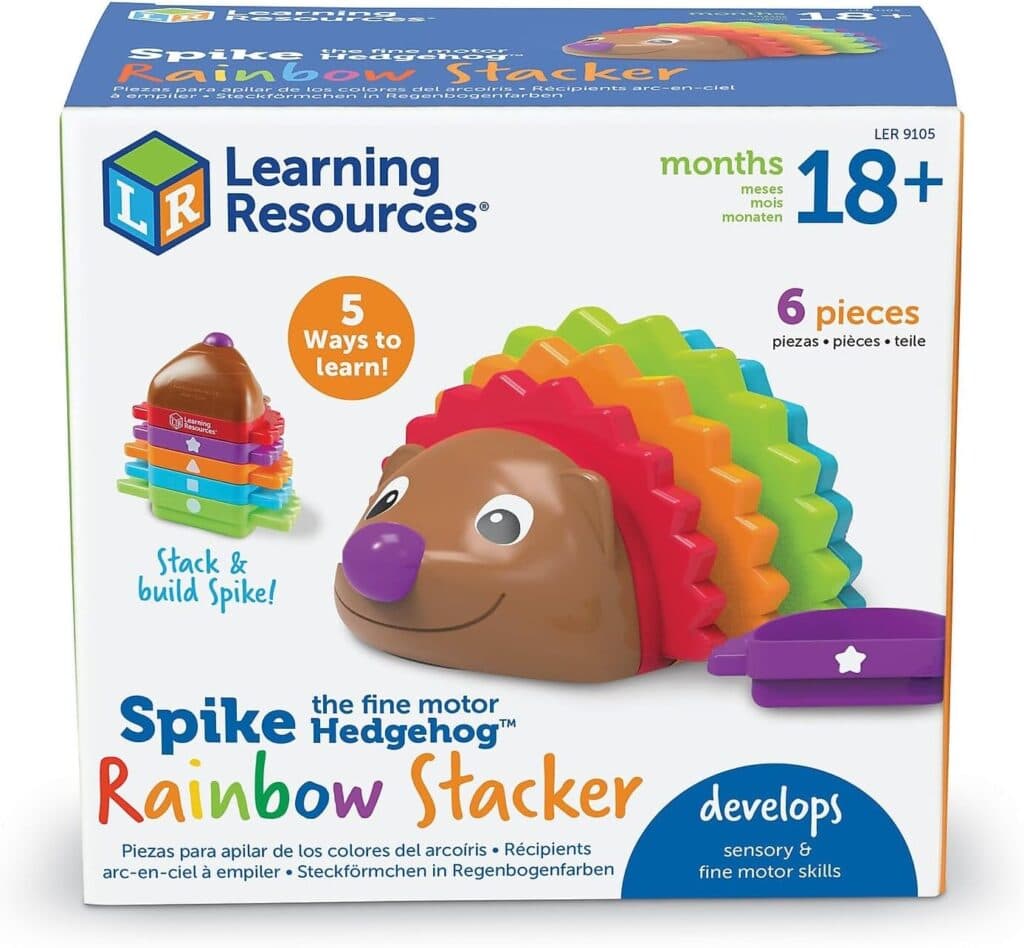 Learning Resources Spike The Fine Motor Hedgehog - Toddler Learning Toys, Fine Motor and Sensory Toys for Kids Ages 18+ Months, Montessori Toys