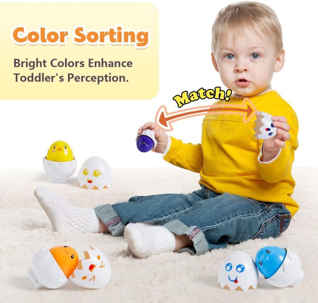 SYHLN Learning Toys for 1 2 3 Year Old Girl Boy,Educational Montessori Shape Sorter Toys for Toddlers 1-3 Year Old, Matching Eggs Baby Toys 12-18 Months,One First Birthday Gifts Age 1-2