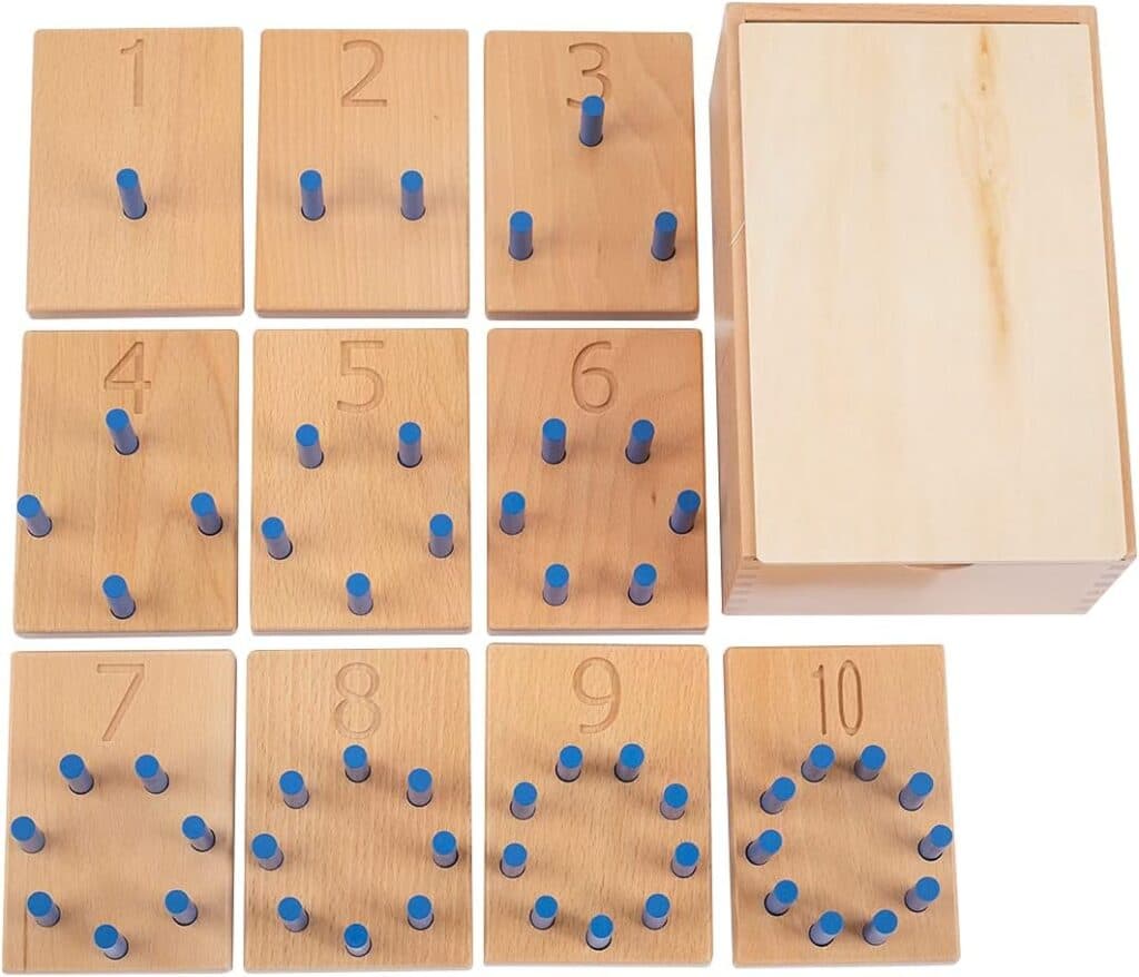 Adena Montessori Math Materials 1-10 Counting Pegs - Fun Educational Number Game for Toddlers