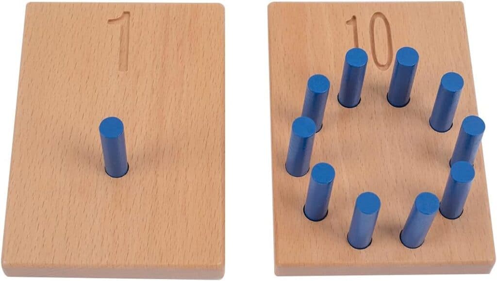 Adena Montessori Math Materials 1-10 Counting Pegs - Fun Educational Number Game for Toddlers