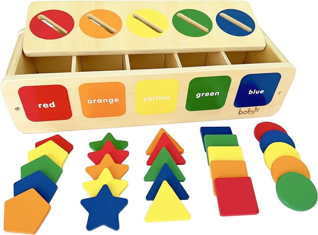 Dailyfunn Montessori Toys ColorShape Sorting Learning Matching Box for Baby Toddlers 1-3 Year Old