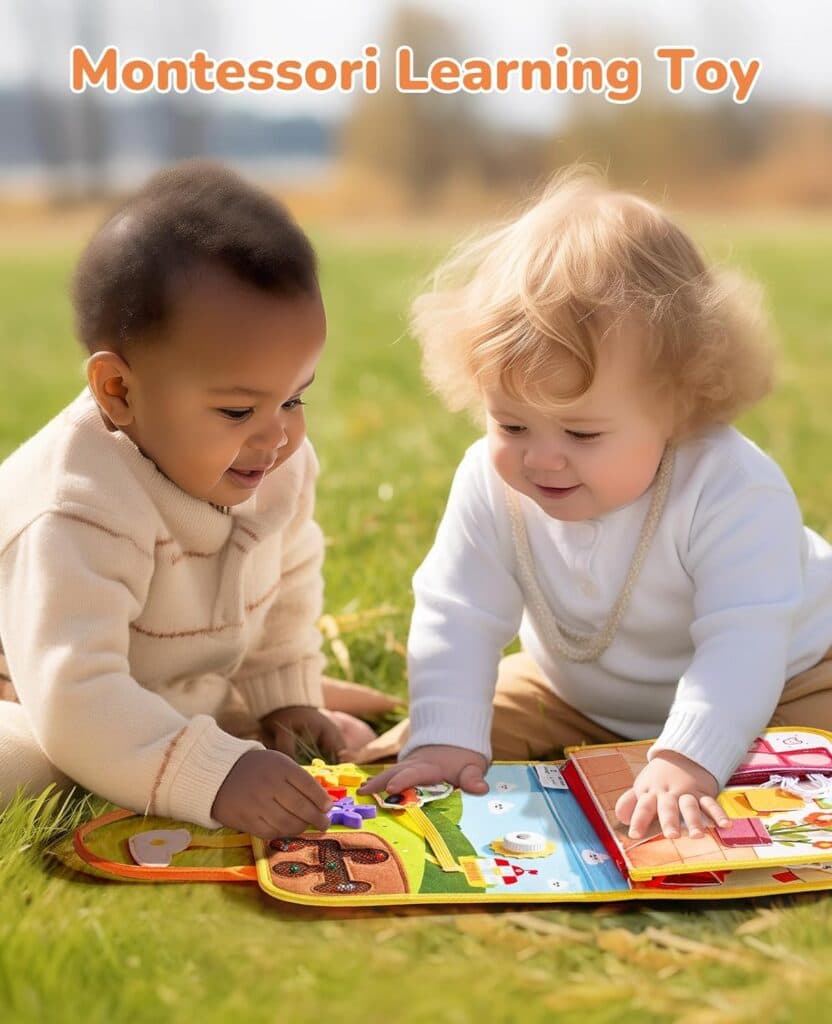 JoyCat Busy Board Montessori Toy for 1 2 3 4 Years Old, Activity Books, Sensory Toys for Toddlers, Airplane Car Travel Toys Birthday Gifts for Boys Girls