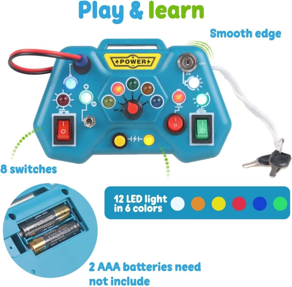 susierwey Toddler Busy Board for 2-4, Montessori Sensory Board, Sensory Toys for Toddlers 1-4 Year Old, 18 Month Old Toys, Toy for 2 Year Old Boy, One Year Old Boy Girls Birthday Gift