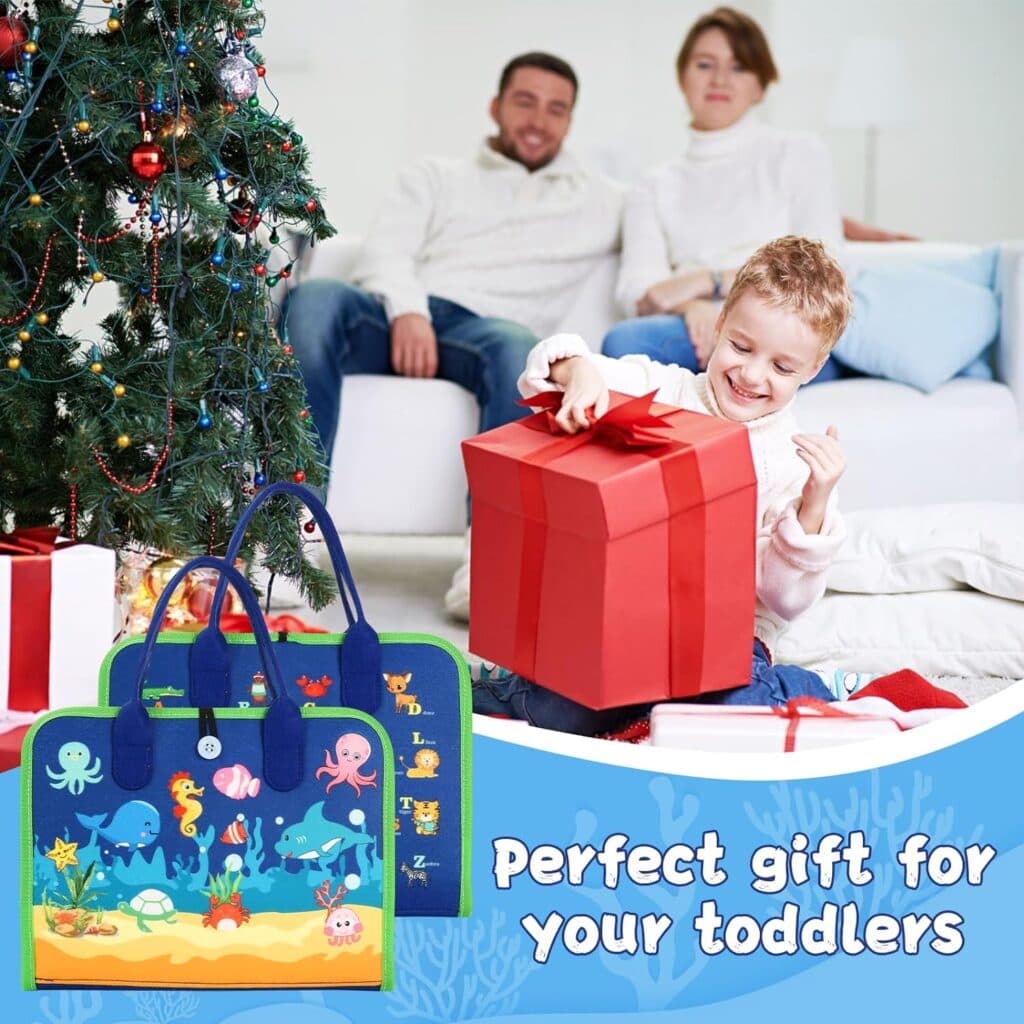 Busy Board Montessori Toy for Toddlers, Educational Learning Activity Sensory Board, Developing Sensory Toy for Fine Motor Skills, Travel Toy for Plane Car, Gift for Boys Girls