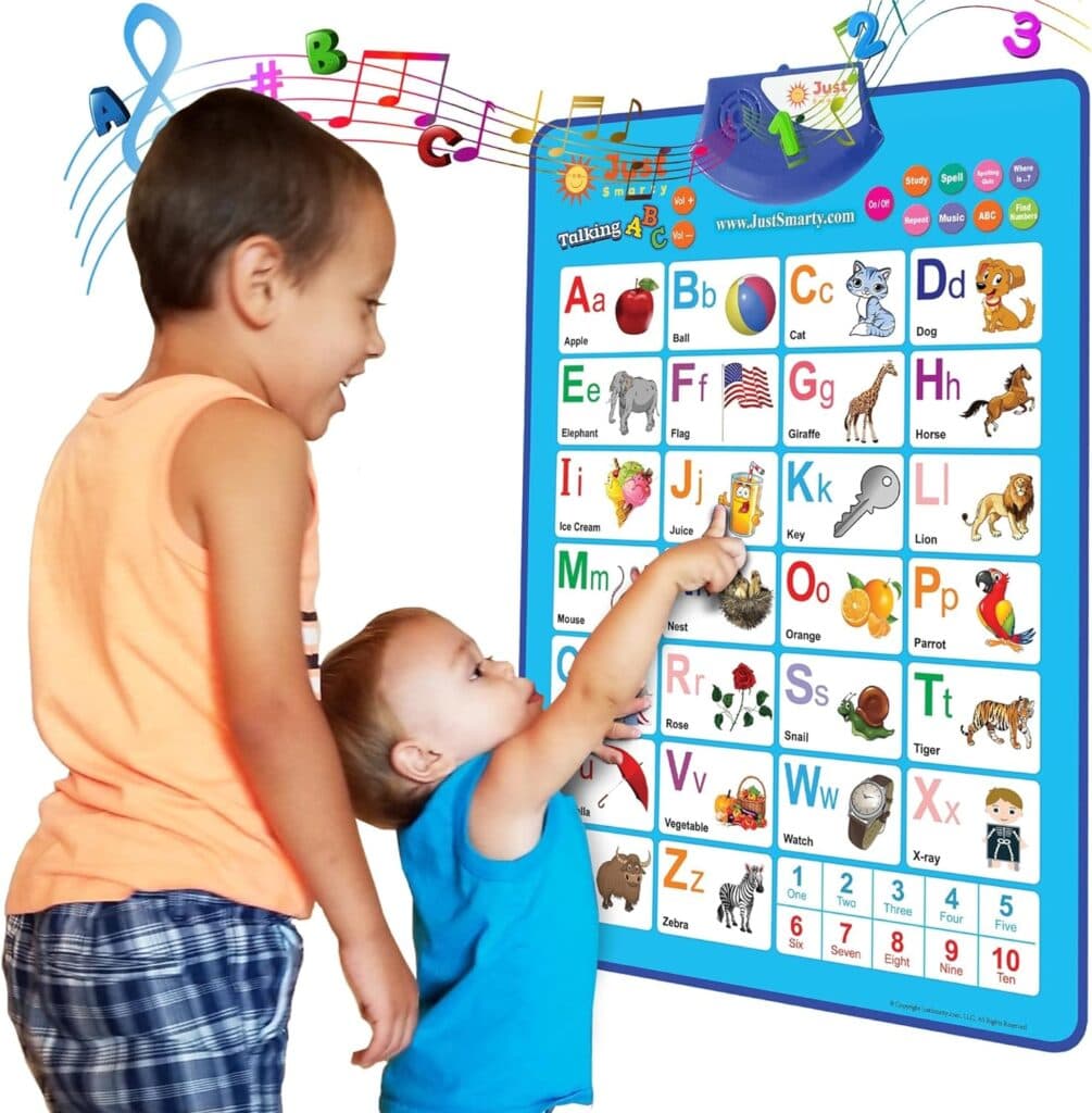 Just Smarty Alphabet Wall Chart for Toddlers 1-3 | ABCs 123s Kids Learning Toy | Educational Gift for Toddler Ages 1 2 3 4 5 | Speech Therapy Toys for Toddlers 1-3 | Autism Toys for Toddlers 3-4