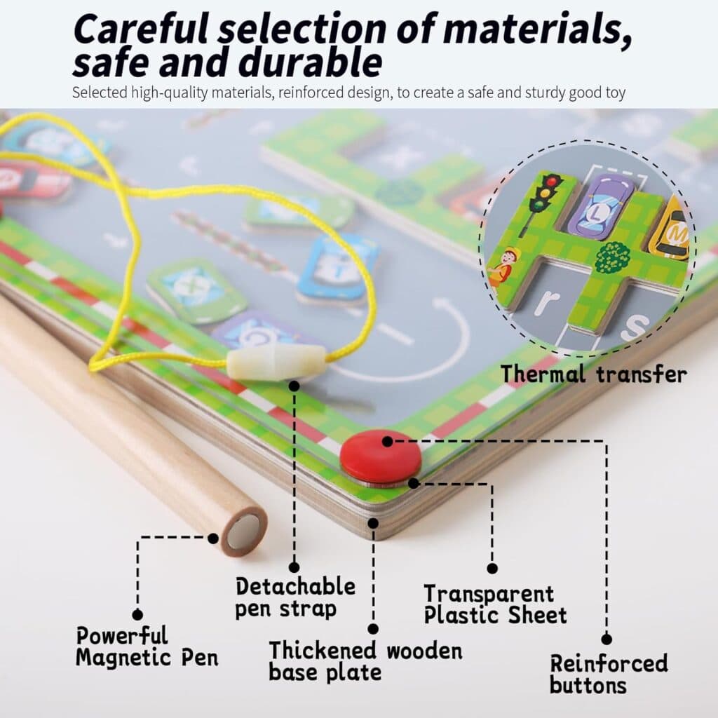 Magnetic Maze Alphabet Learning Toys, Montessori Toys for 3 4 5 Years Old Boys and Girls, Sensory Toys Fine Motor Skills Educational Toys for Toddlers Preschool Learning Activities