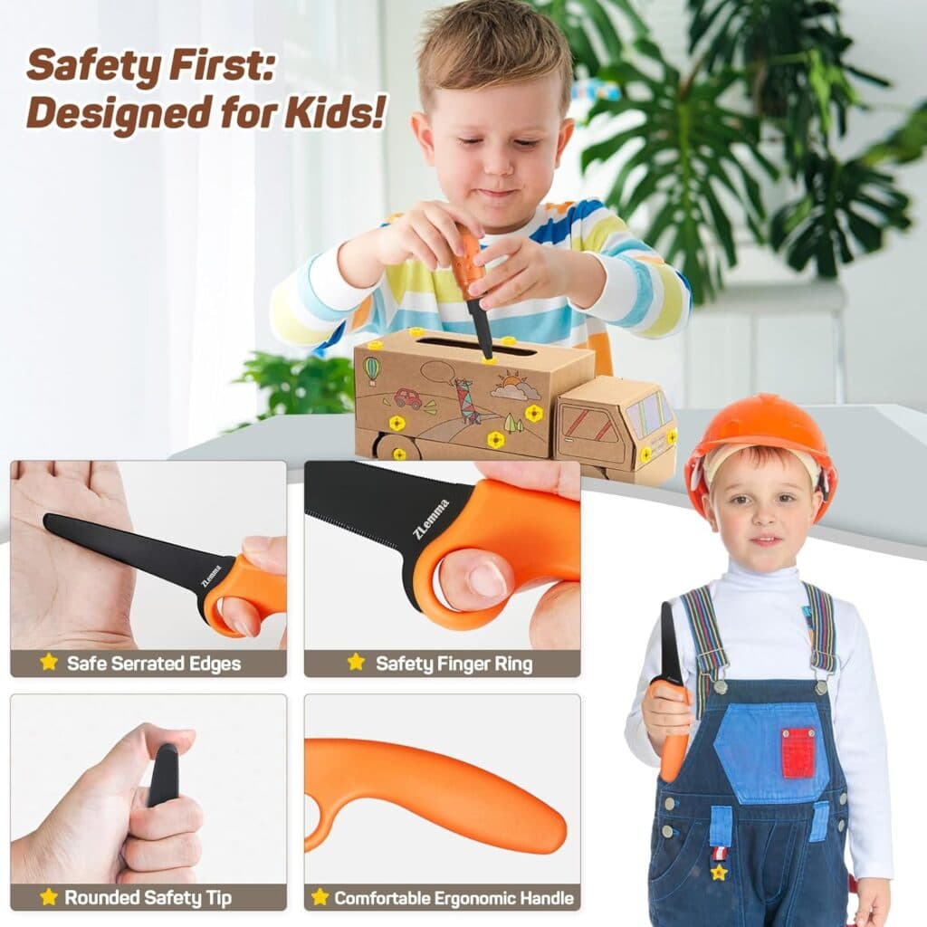 Cardboard Construction Kit for Kids 425 Piece for Family Team Cardboard Crafting Activities, Inventable Cardboard Cutter for Kids with Scoring Wheel, Screws Cardboard Building Tools Toolkit