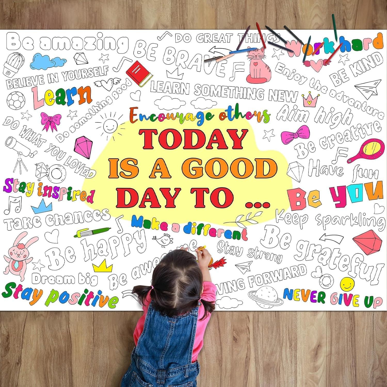 Positive Affirmations Coloring Poster Review - Montessori toy review and educational guide